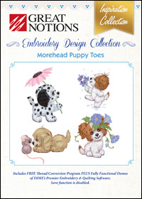 Great Notions Embroidery Designs - Morehead Puppy Toes