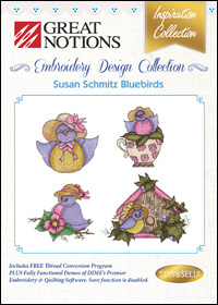 Great Notions Embroidery Designs - Susan Schmitz Bluebirds