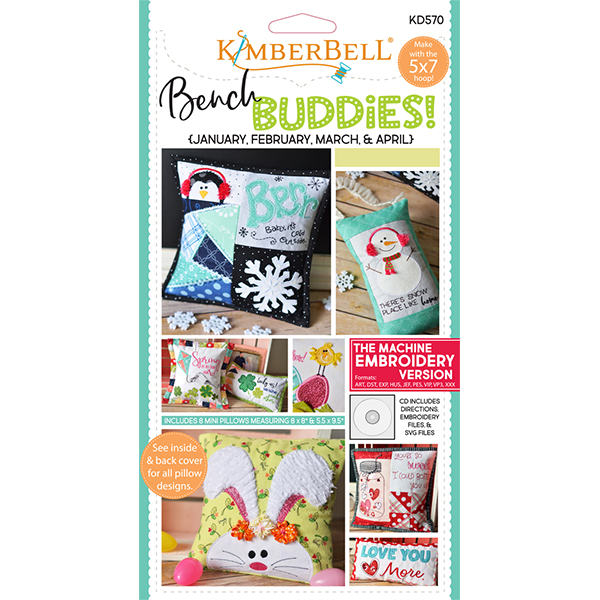 Kimberbell Designs - Bench Buddies, January, February, March, April, Machine Embroidery