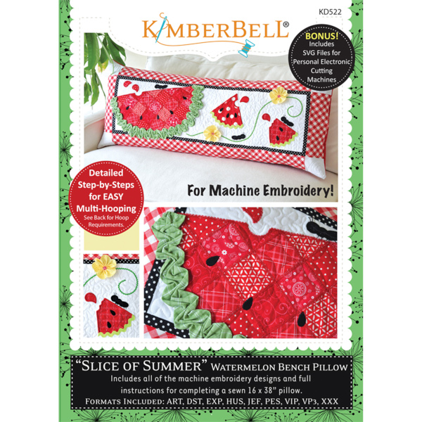 Kimberbell Designs - Bench Pillow, Slice of Summer, Machine Embroidery